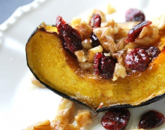 Roasted Acorn Squash Recipe With Walnuts And Cranberries