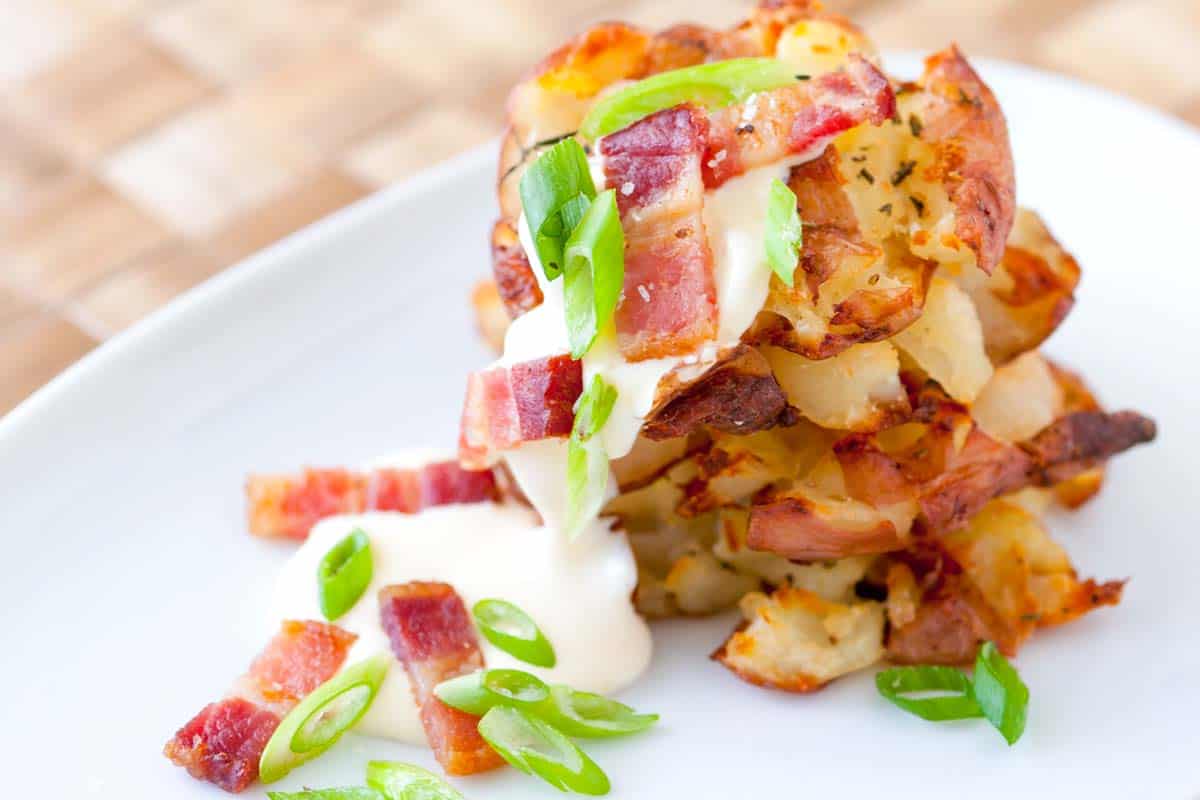 Bacon Up and Garlic Potato Smash-Ups - Bacon Up®