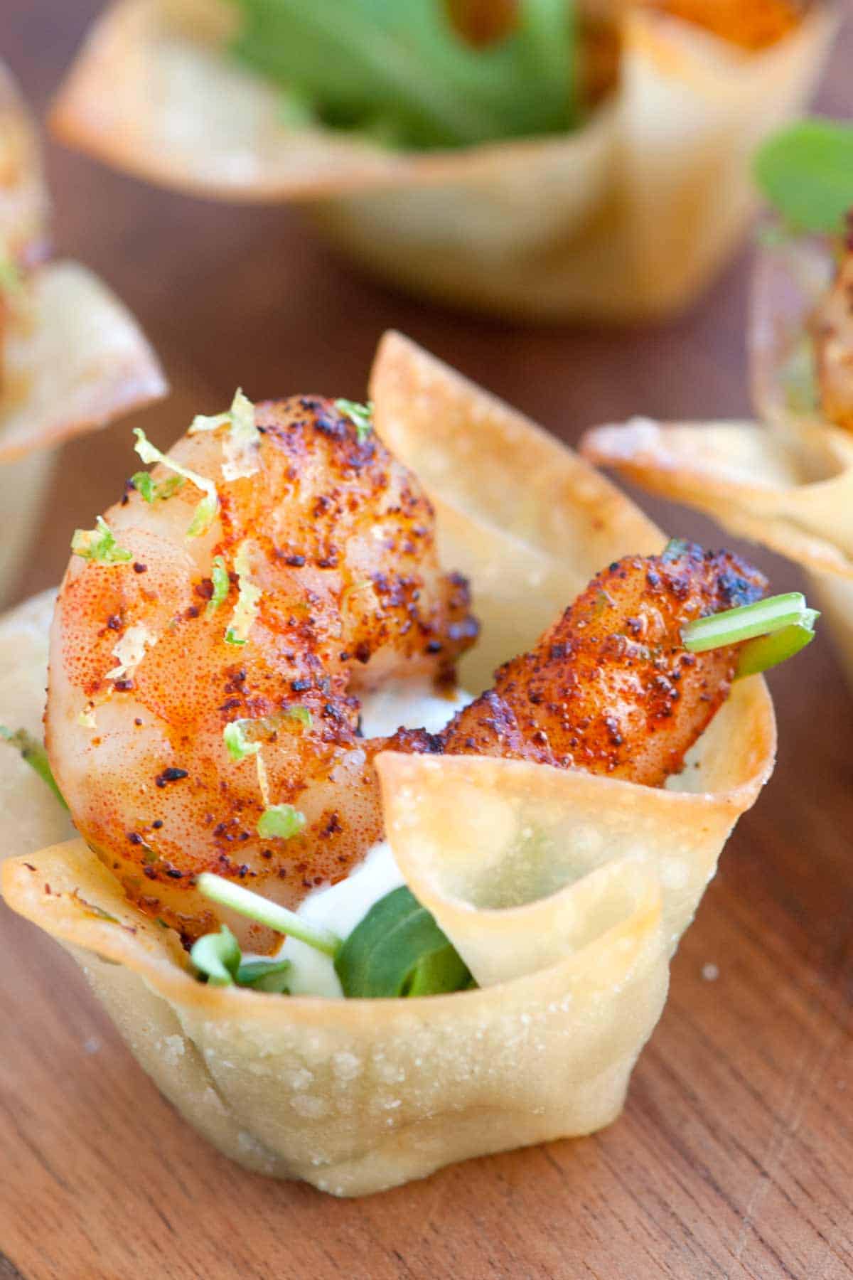 Chili Lime Baked Shrimp Cups Recipe