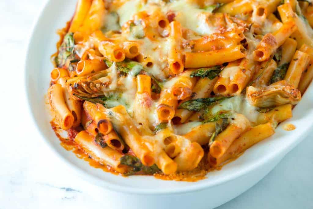 Spinach Artichoke Baked Ziti