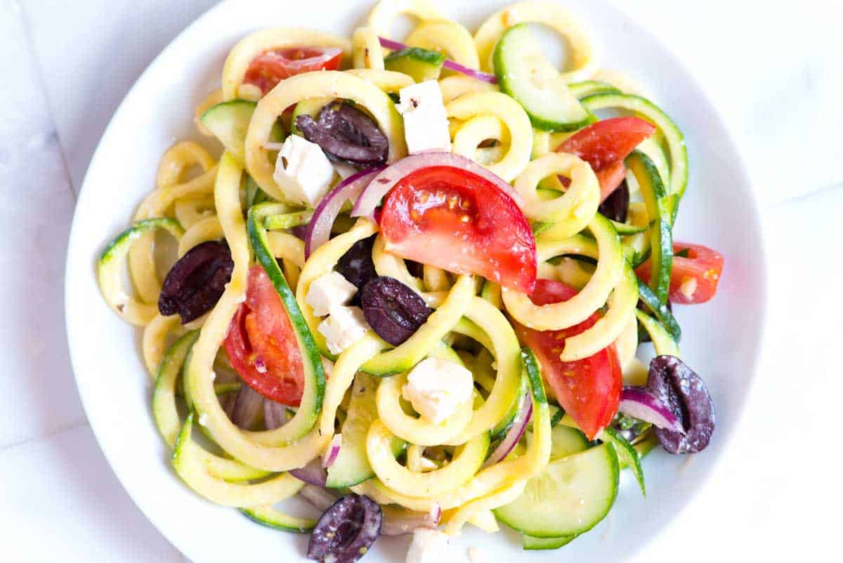 Mediterranean Zucchini Noodles Salad