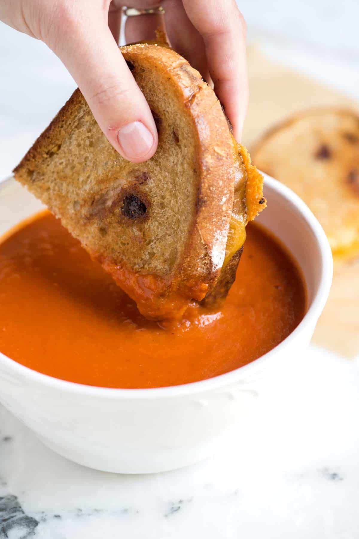 Easy Tomato Soup with grilled cheese