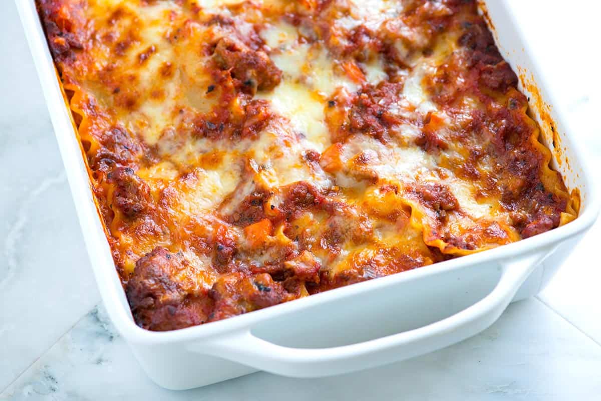 cheesy inspiredtaste lasagne meaty worthy mozzarella