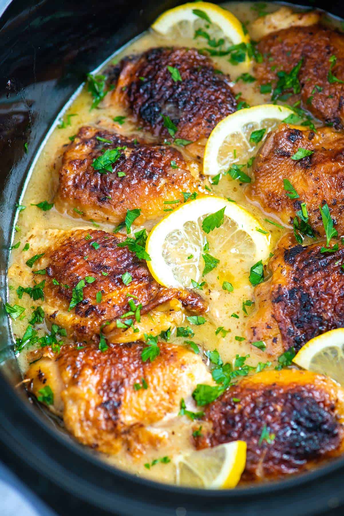 Ultimate Slow Cooker Lemon Chicken Thighs