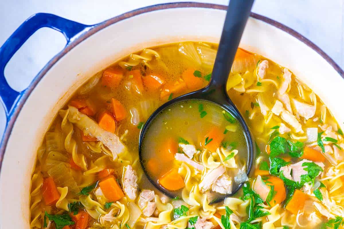 Chicken Noodle Soup {Egg Noodle Recipe} - FeelGoodFoodie