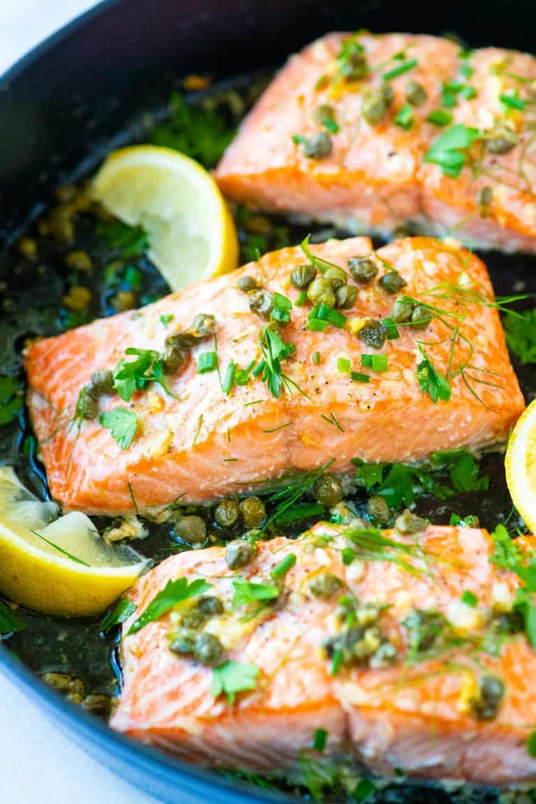 Garlic Caper Baked Salmon Recipe