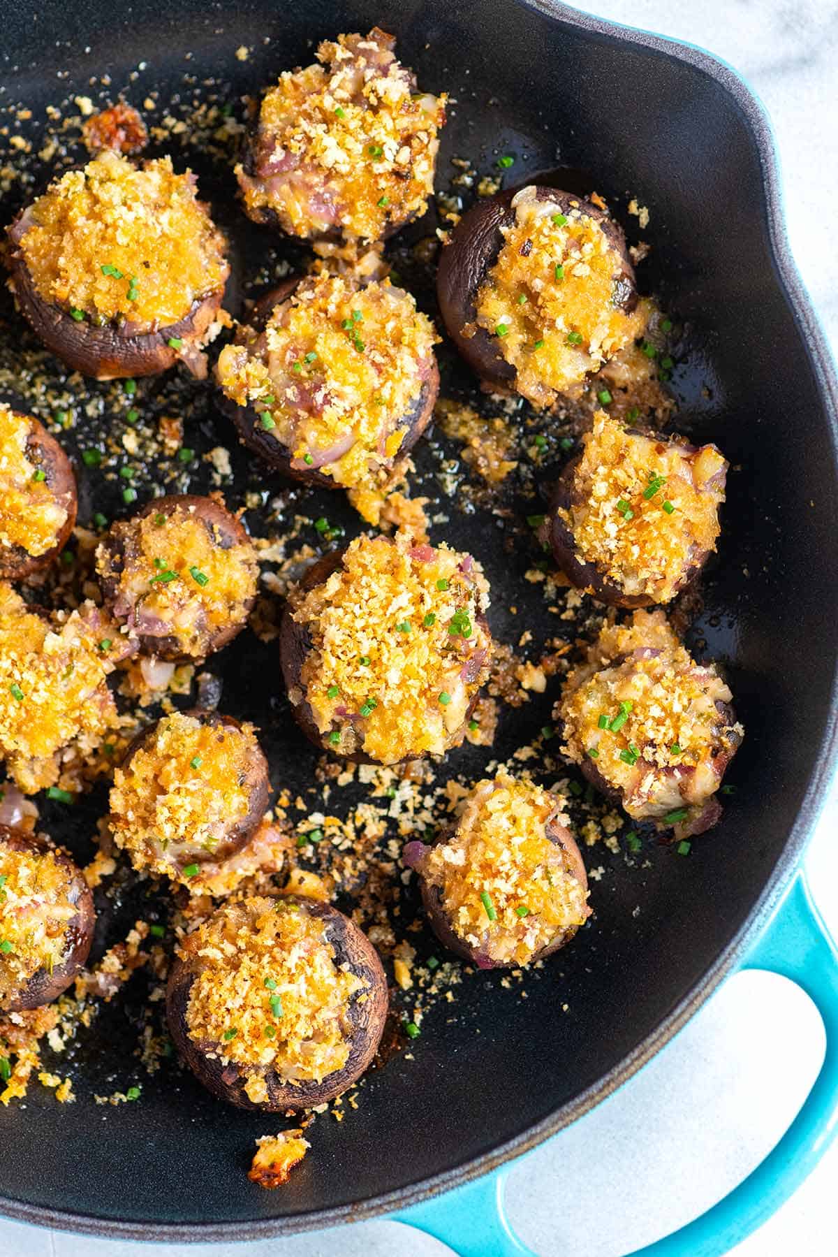 Cheese Stuffed Mushrooms with Cheese, Onions, and Garlic