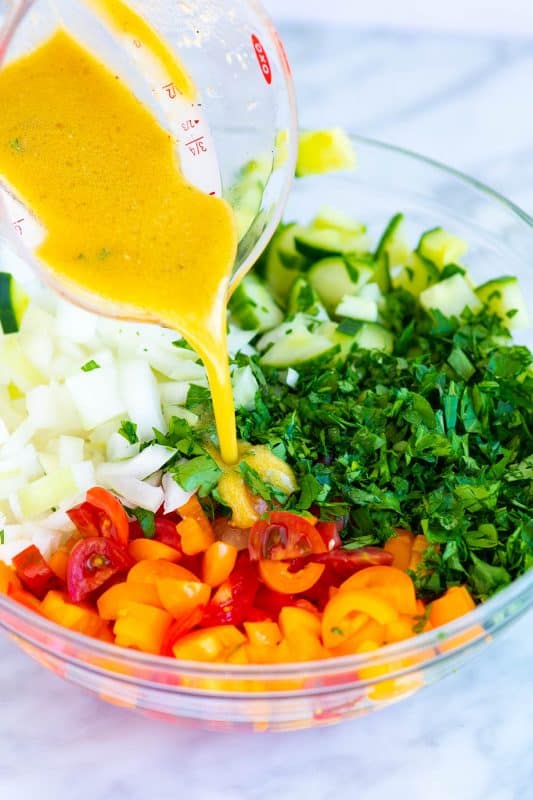 Chopped Tomato, Cucumber and Onion Salad