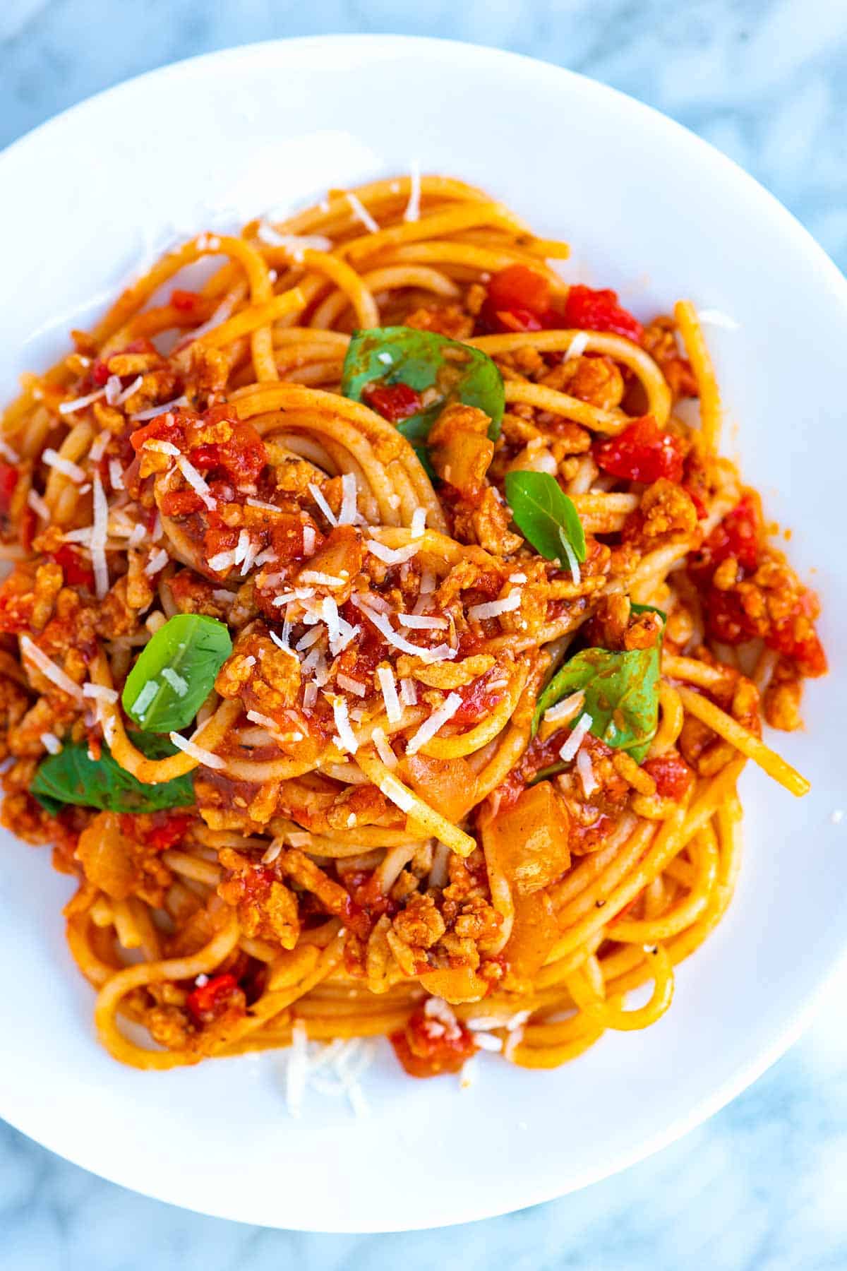 A plate of Spaghetti and Meat Sauce