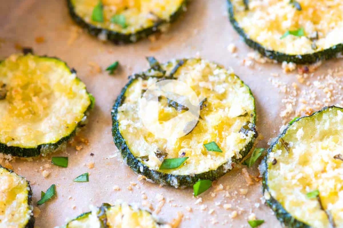 Parmesan Basil Baked Zucchini Chips