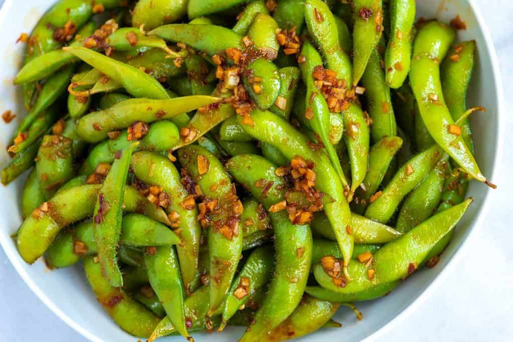 Spicy Edamame with Garlic and Ginger